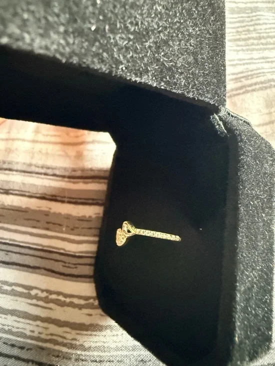 Delicate Gold-Tone Heart and Loop Ring - Women's Fashion Band - Picture 2 of 5